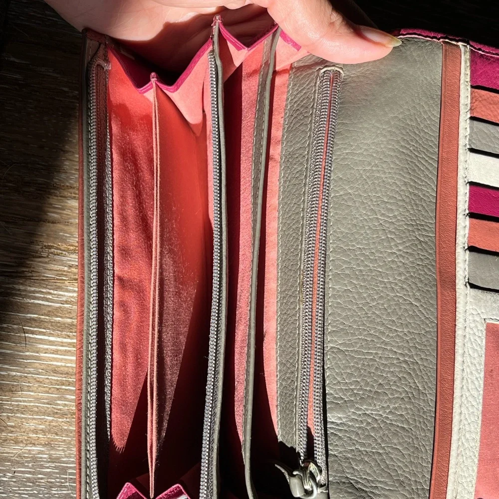 RADLEY LONDON Magenta Leather Flap Wallet with detailed Stars